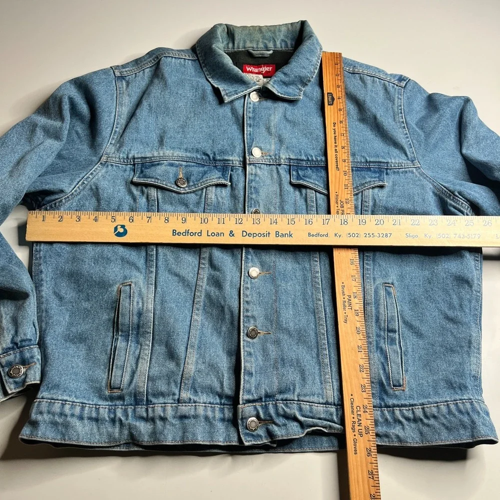 Vintage Wrangler Hero Denim Jacket XL Mens Trucker Blanket Lined Blue USA Style